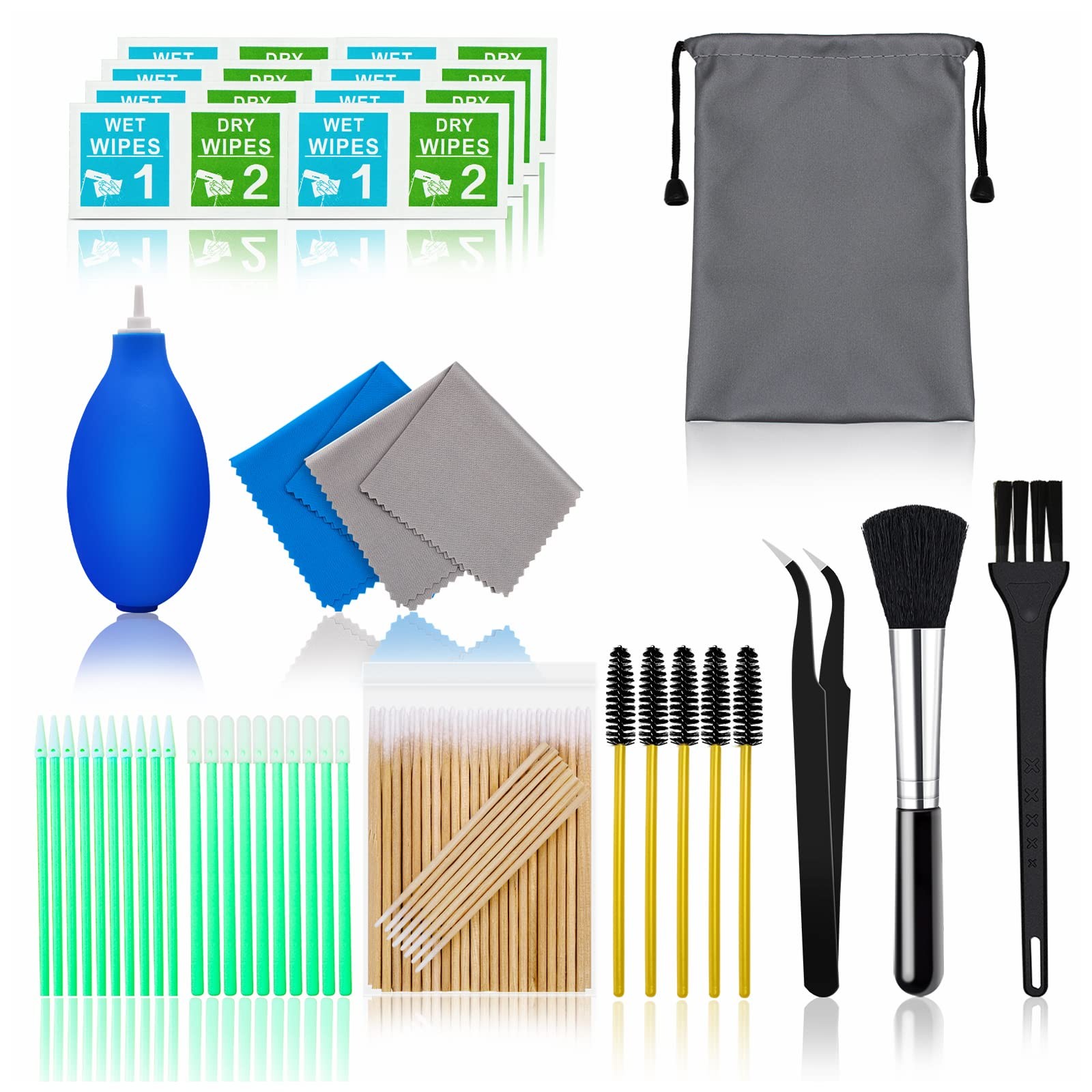 Cell Phone Cleaning Kit, Headphone cleaning kit, White/Off-White, Black/Gray