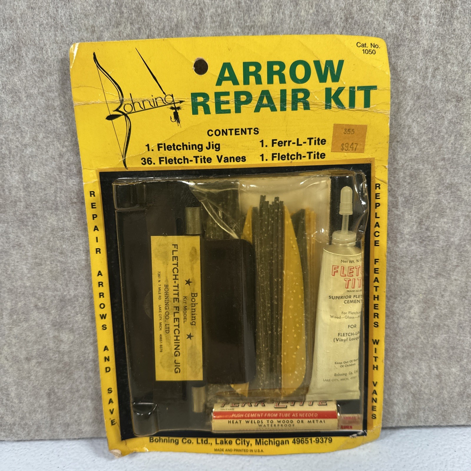 Bohning Arrow Repair Kit Fletch Jig New Old Stock