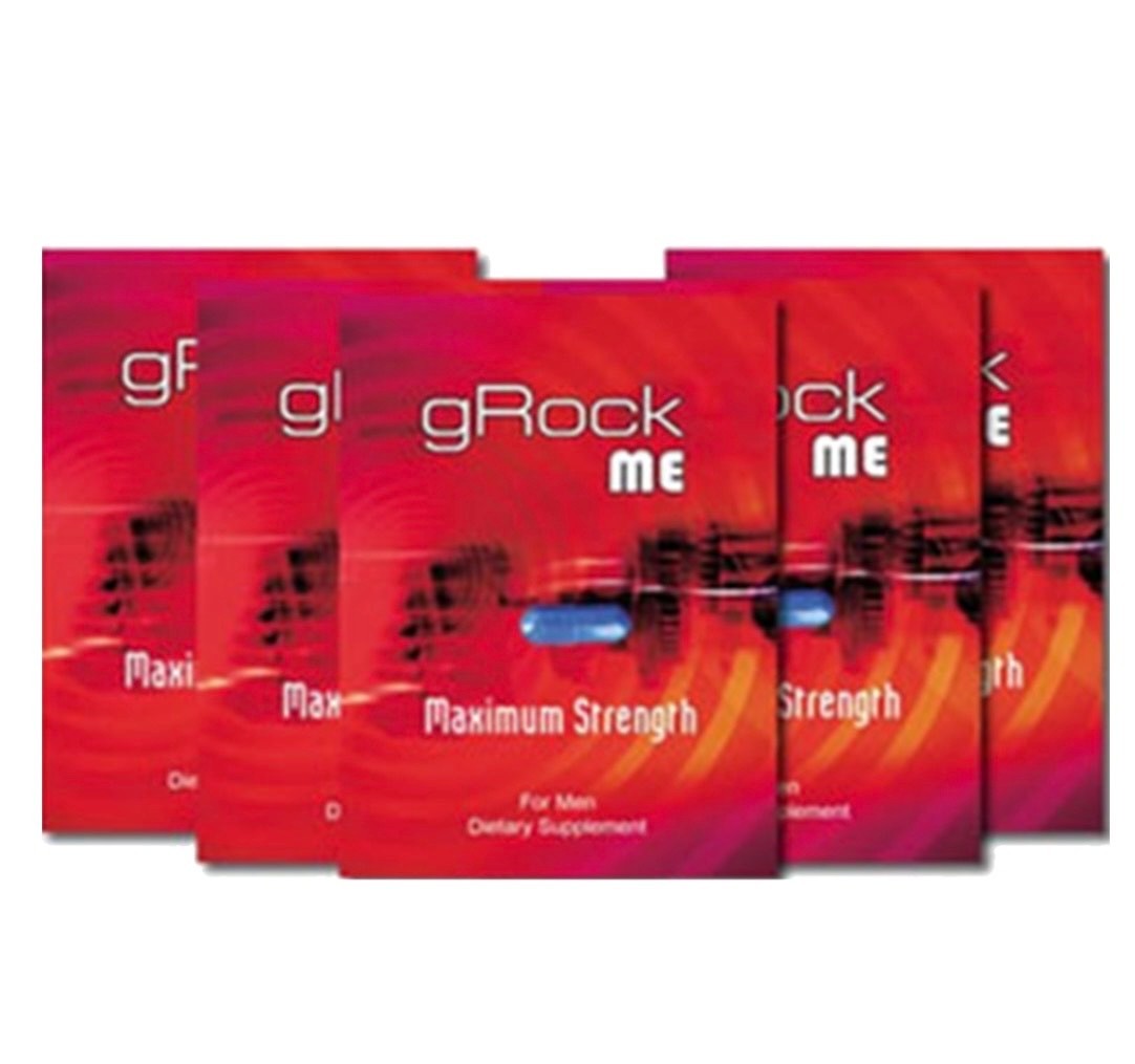 gROCKMe 100% Natural Men's Supplement - Max Strength - No Side Effects - 5 Pack