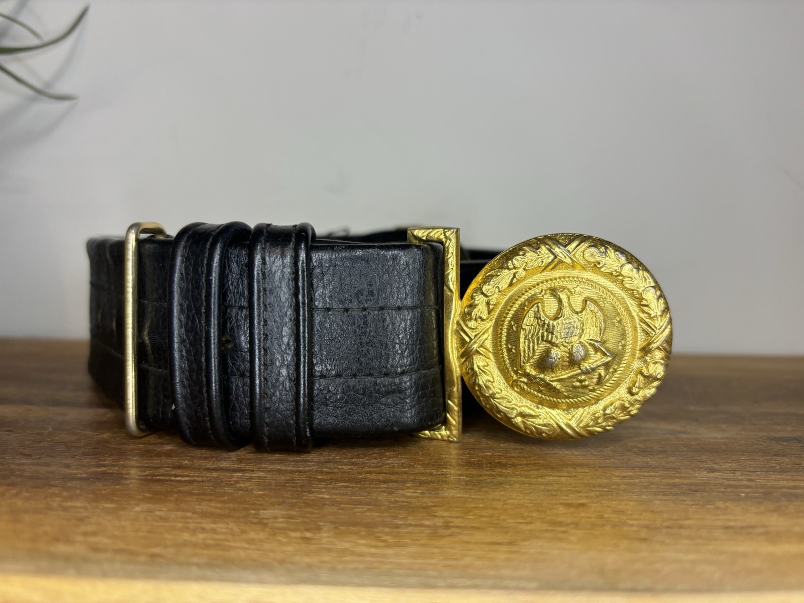 US Navy Officers Genuine Leather Sword Holder Belt - Size 28