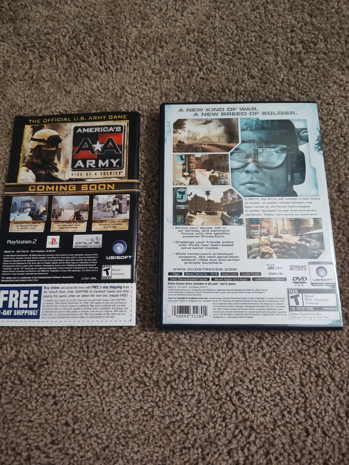 Tom Clancy's Ghost Recon: Advanced Warfighter GAME CASE & INSTRUCTIONS ONLY