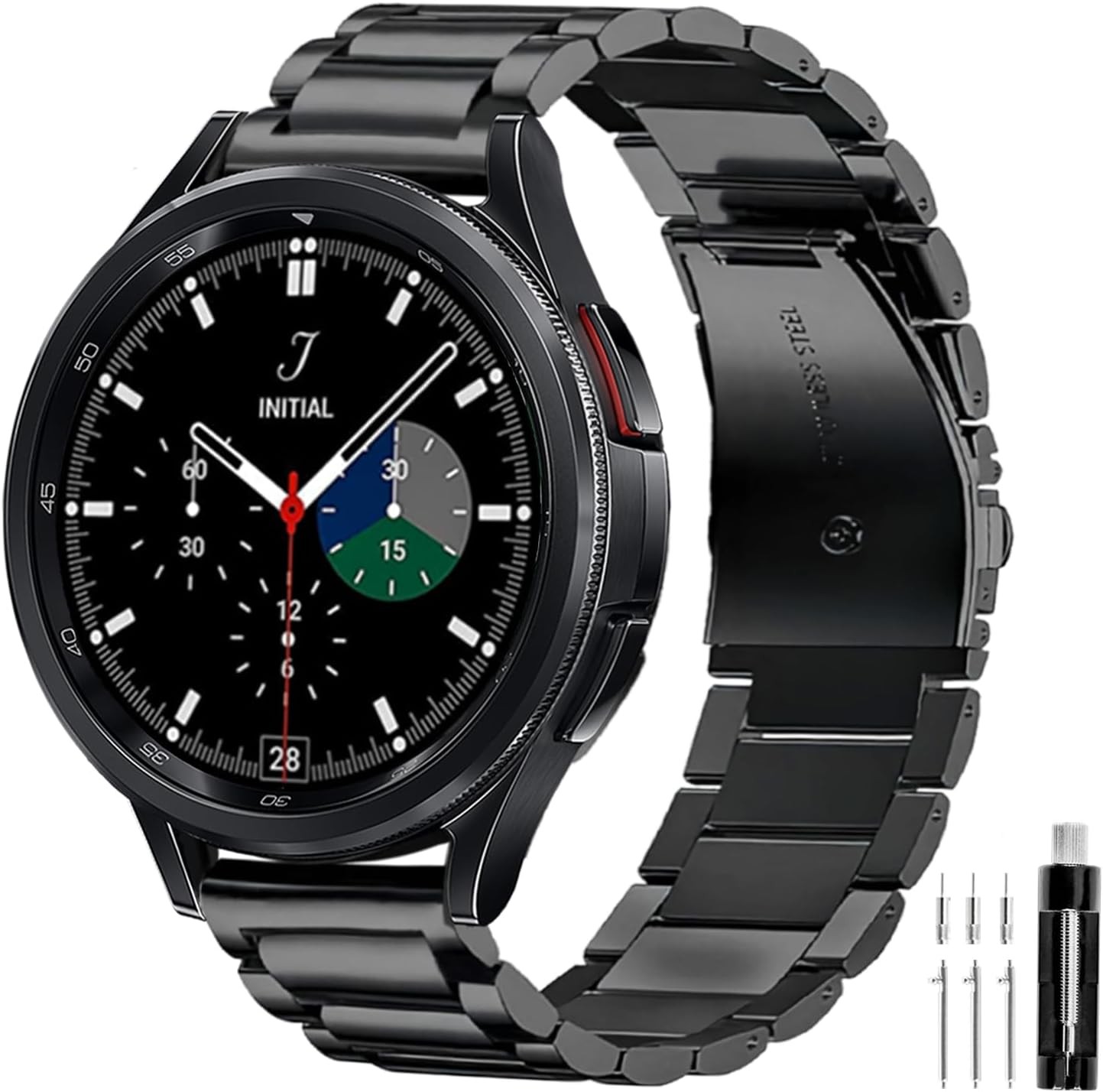 Stainless Steel Strap Compatible with Samsung Galaxy Watch 40mm 44mm Elegant