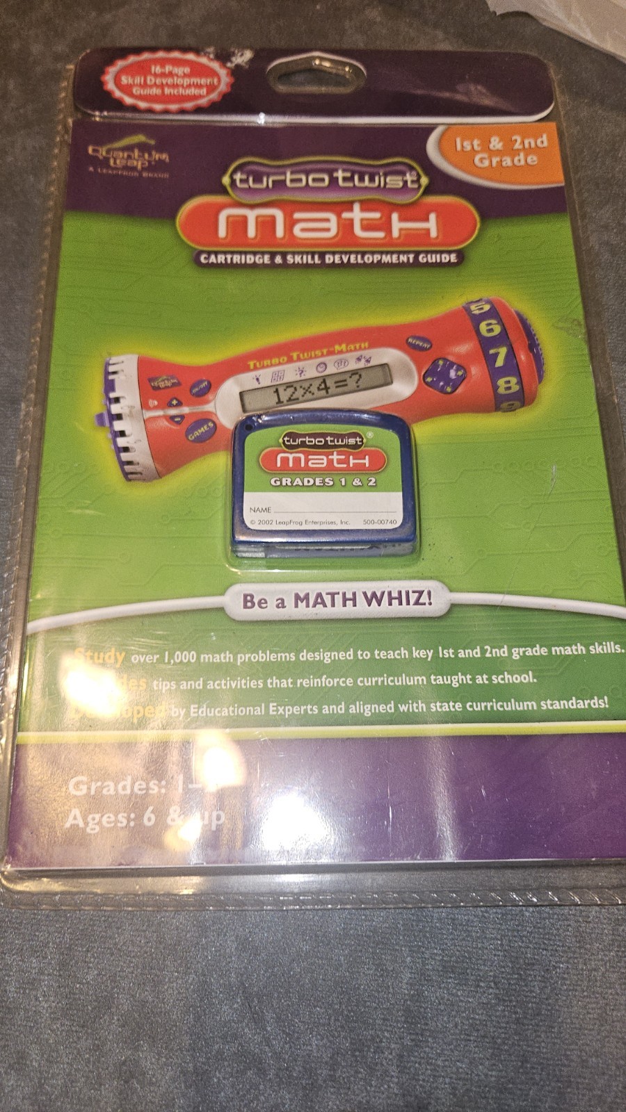 LeapFrog Turbo Twist Math Cartridge & Skill Development Guide Grades 1-2 New