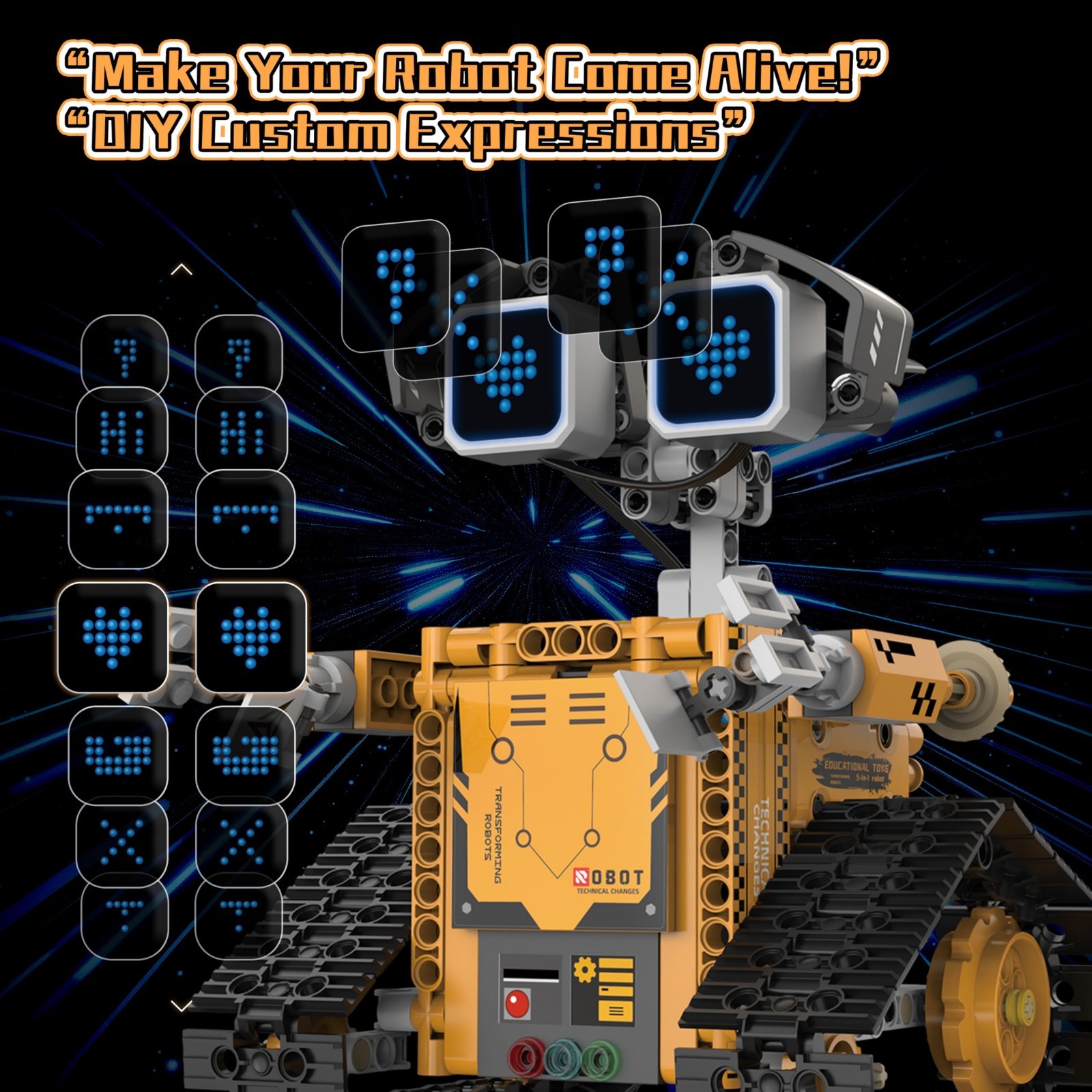 5-in-1 Robot Building Kit for Kids 6-12, STEM Coding Robot Toy with App & Remote