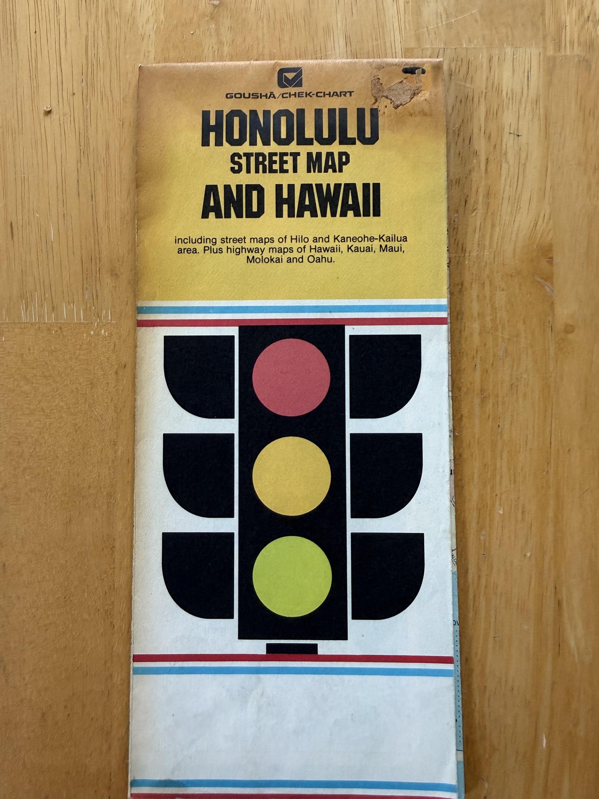 Vintage Gousha Chek-Chart Honolulu Hawaii Street Map Travel Folded Brochure USA