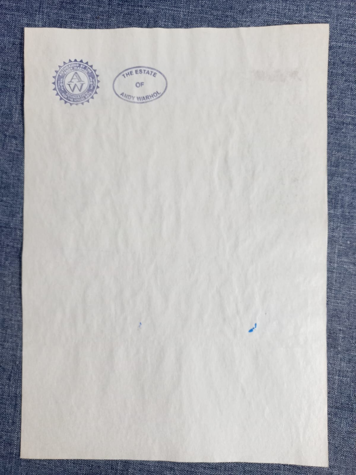 Andy Warhol (Handmade) Drawing on antique paper Signed and Sealed size 21x29.5