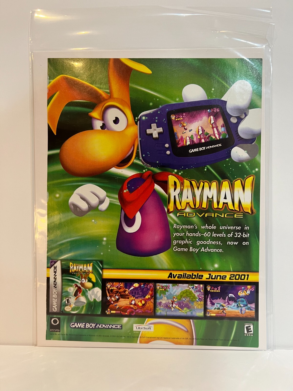 Rayman Advance - Promotional Magazine Ad - Nintendo - Gameboy Advance - Ubisoft