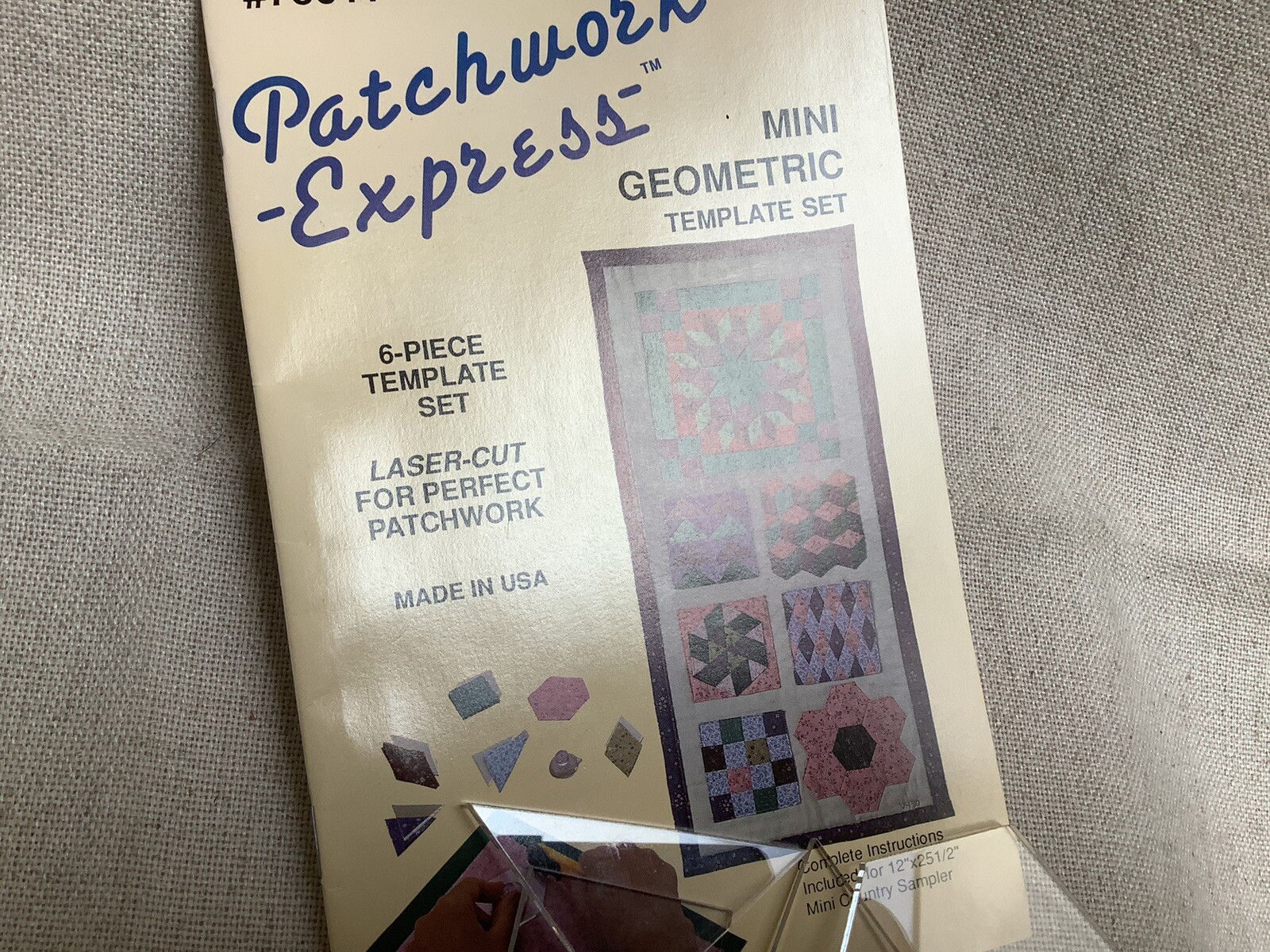 Patchwork Express Mini Geometric Quilt Template Set 6 Pieces Plus Pattern