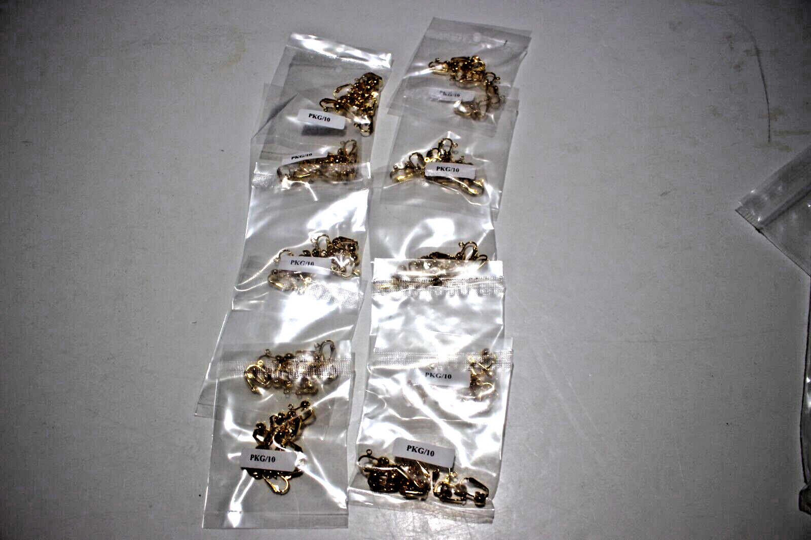400 PIECS EARRING CLAMP GOLD FIRE MOUNTAN GEMS CLIP-ON GLP 6.5MM BALL W/LP 16MM