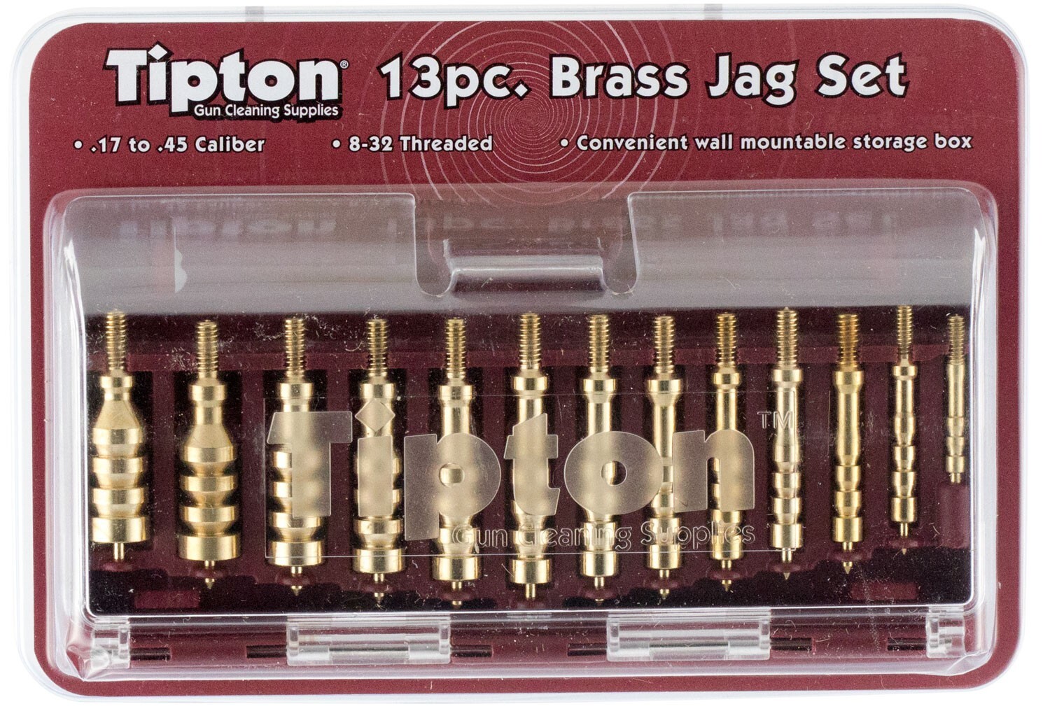Tipton 749245 Jag Set Multi-Caliber 8-32/5-40 Thread Brass 13 Pieces Includes St