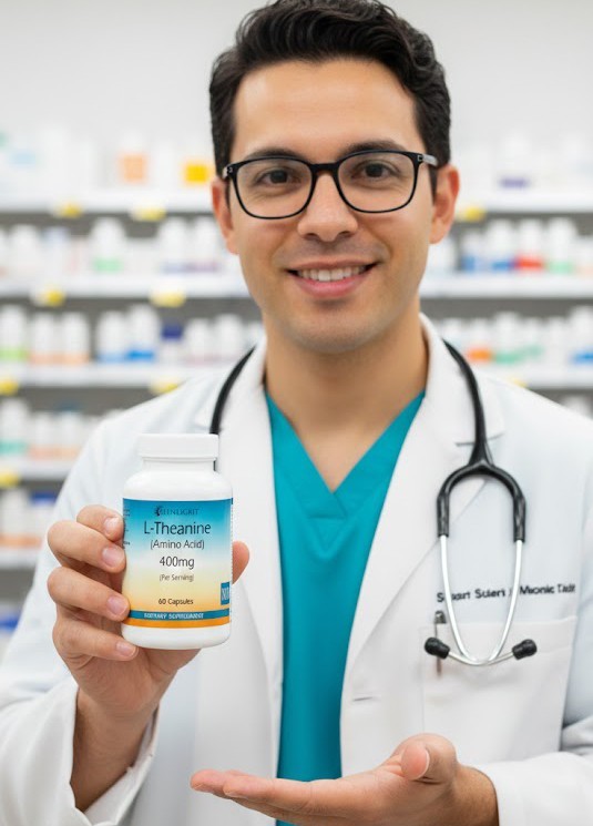 L-Theanine 400mg Serving, 60 Capsules - by Sunlight./