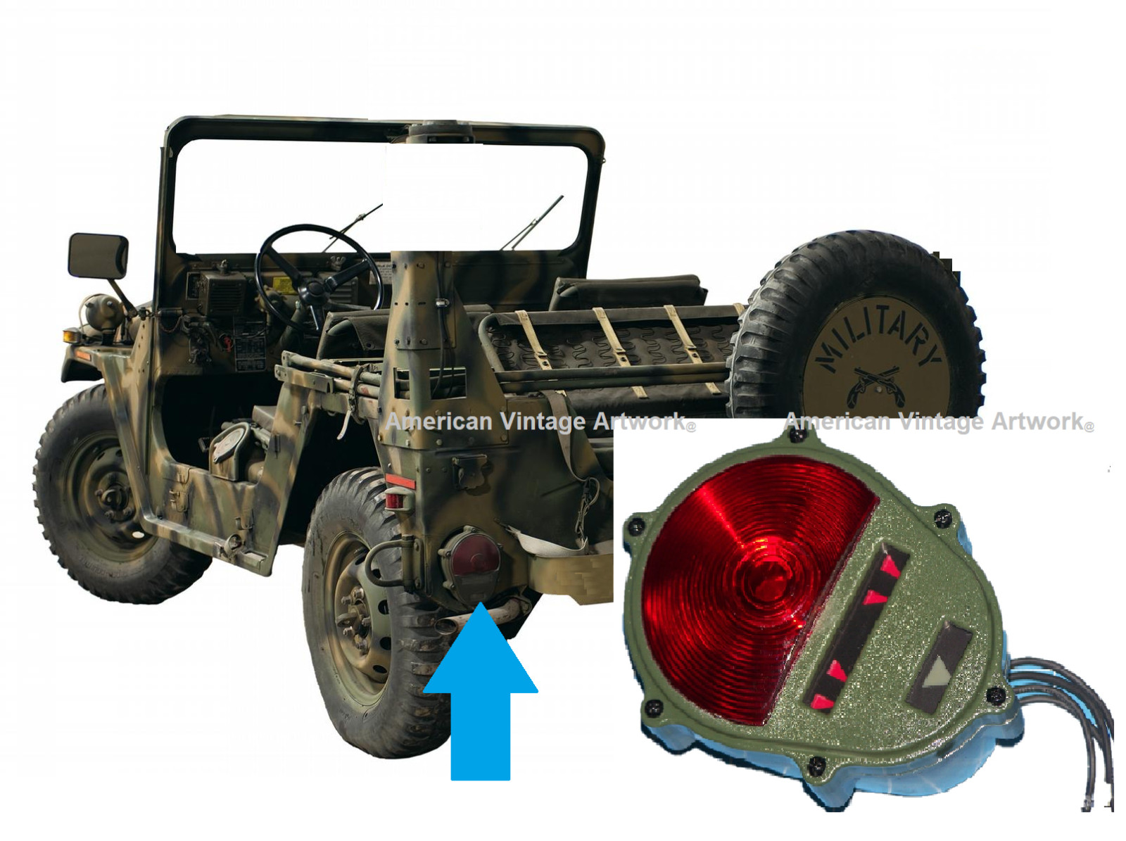 HMMWV Military Truck Tail Light for M998 M35A3 M151A2 M116 NSN 6220-01-372-3883