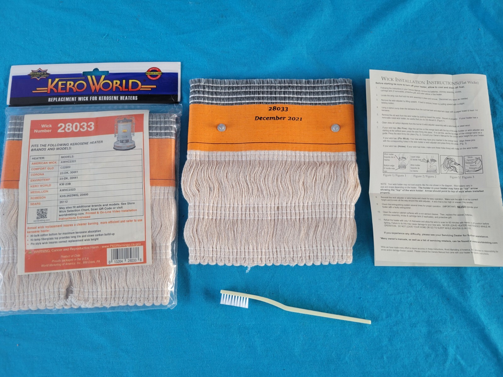 ENVIROTEMP 23-DK, 30441 KEROSENE HEATER WICK, *IGNITER, WICK CLEAN BRUSH &GUIDE