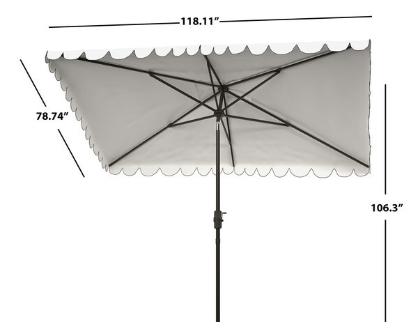Safavieh 6.5 X 10 Ft Rect Crank Umbrella, Reduced Price 2172721159 PAT8310E