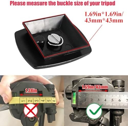 2-Pack Universal 43x43mm Quick Release Plate Set for Velbon Tripods, Compatible