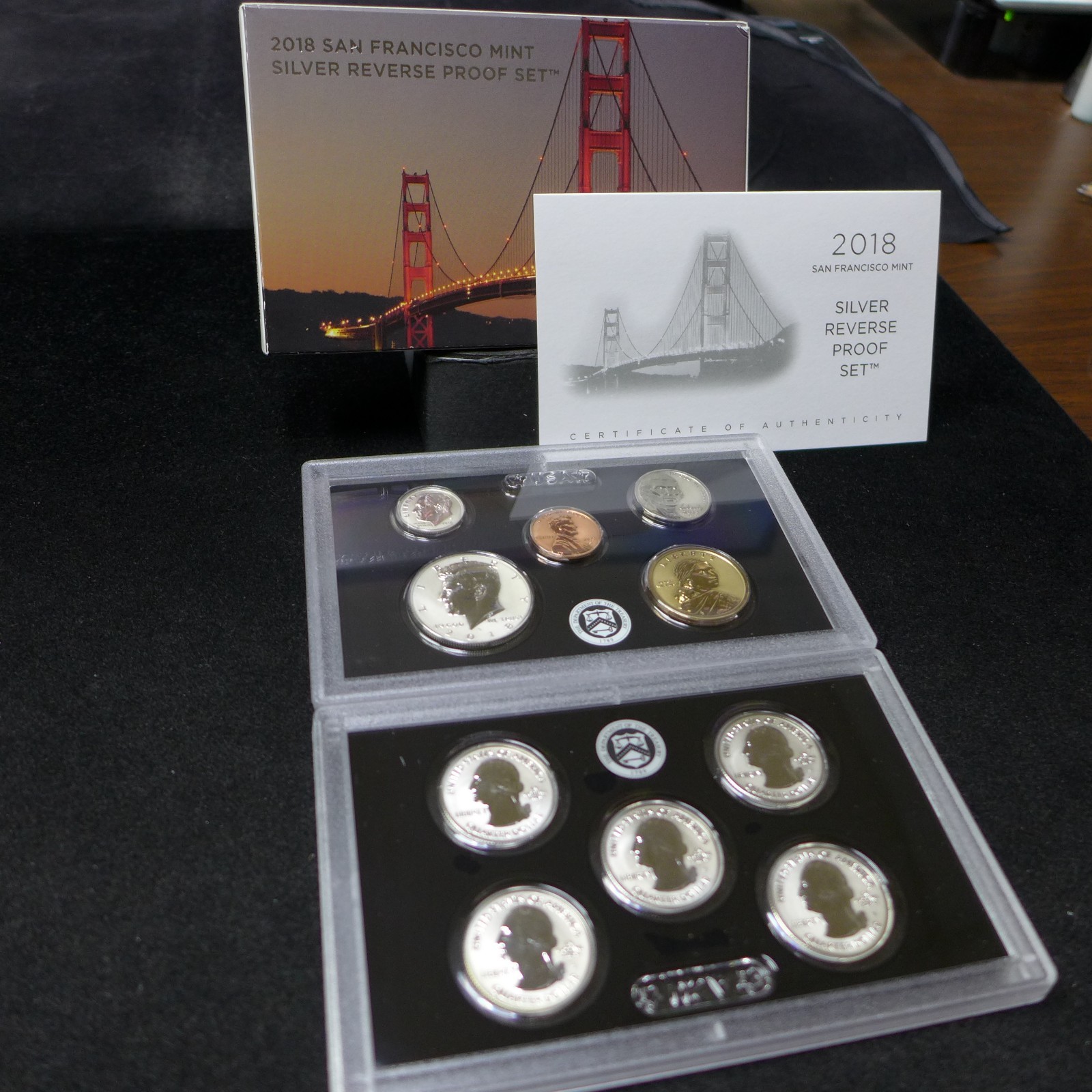 2018-S US Mint Silver 10pc Reverse Proof Set San Francisco 50th Anniversary OGP