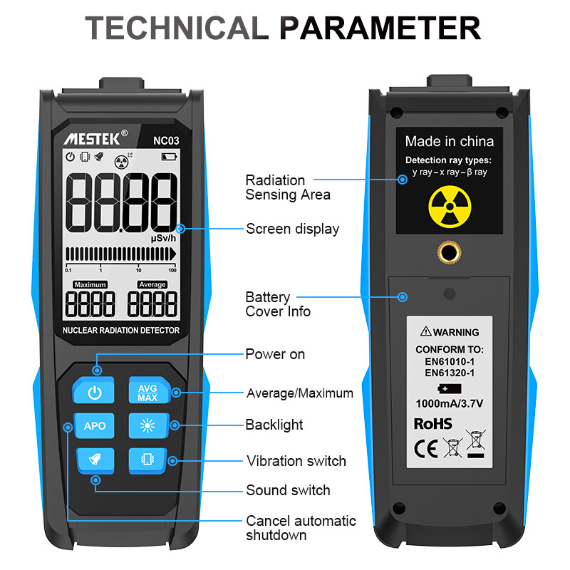Handheld Digital Nuclear Radiation Detector Counter & Emission Dosimeter