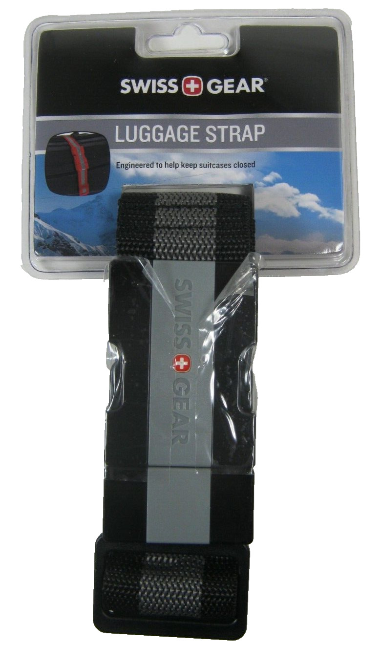 Swiss Gear Luggage Strap Fits Bags Up To 72" Black Gray New