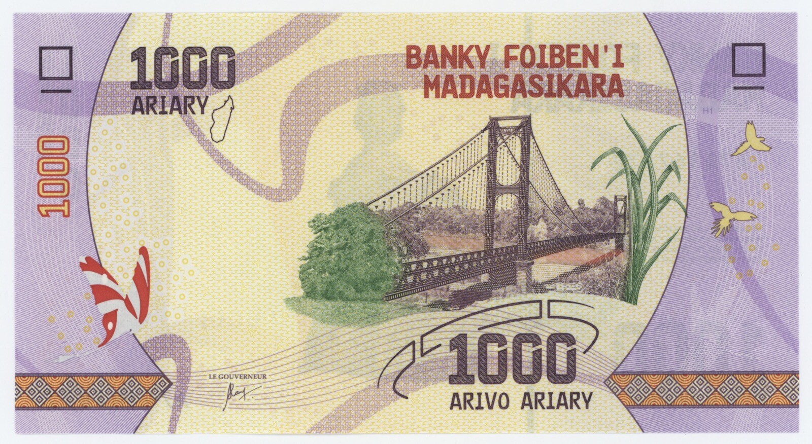 Madagascar 1000 Ariary ND 2017 Pick 100 UNC Uncirculated Banknote