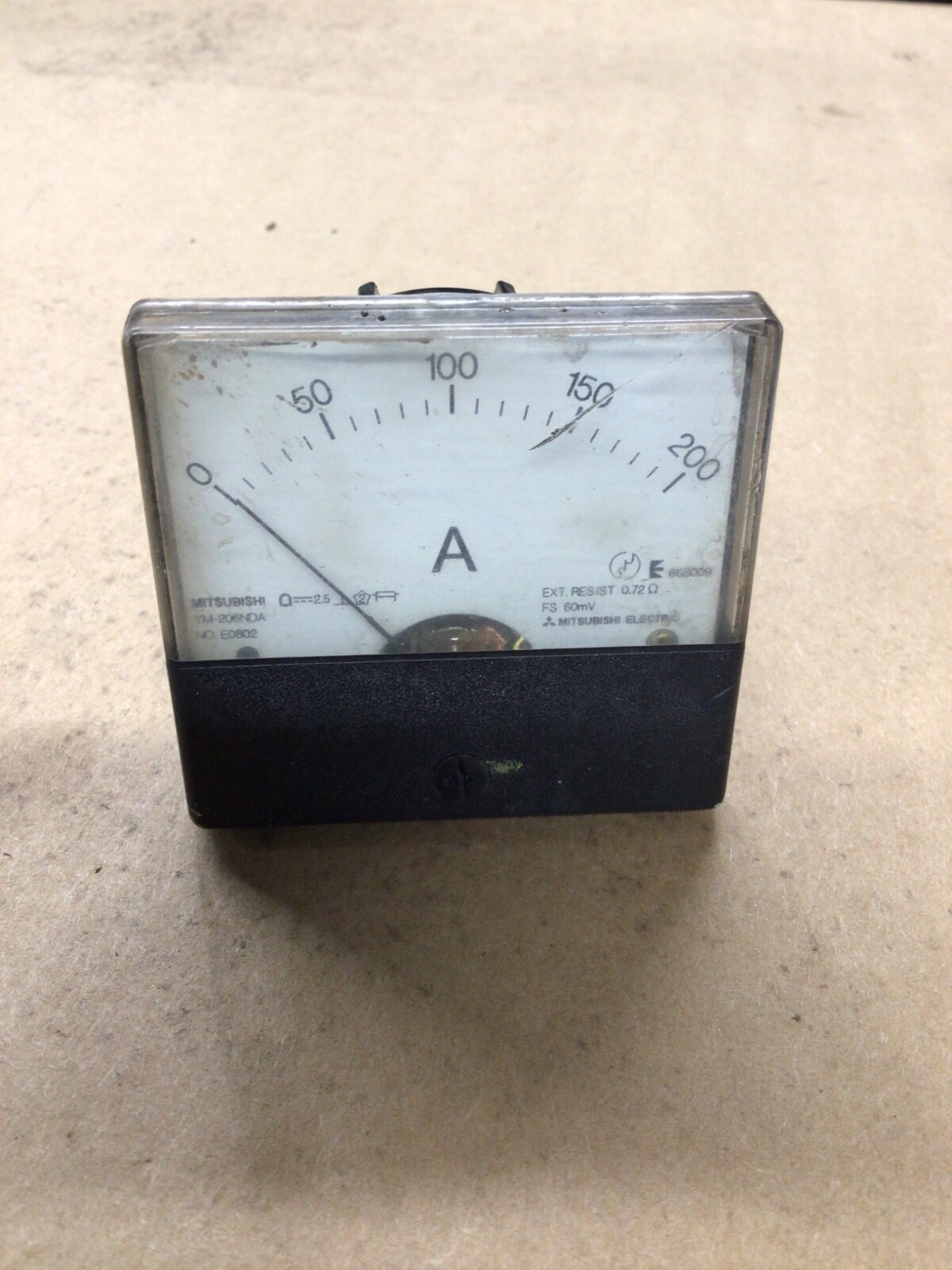 Mitsubishi YS-8NAA Amp Gauge, F058, 0-200, 5A #4003I149