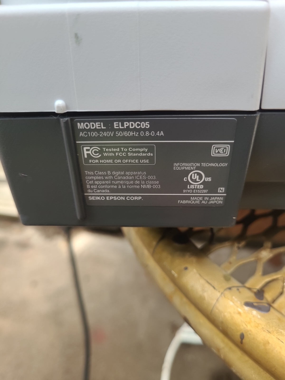 Epson ELPDC05 High Resolution Document Imager Overhead Camera 18X Optical Zoom