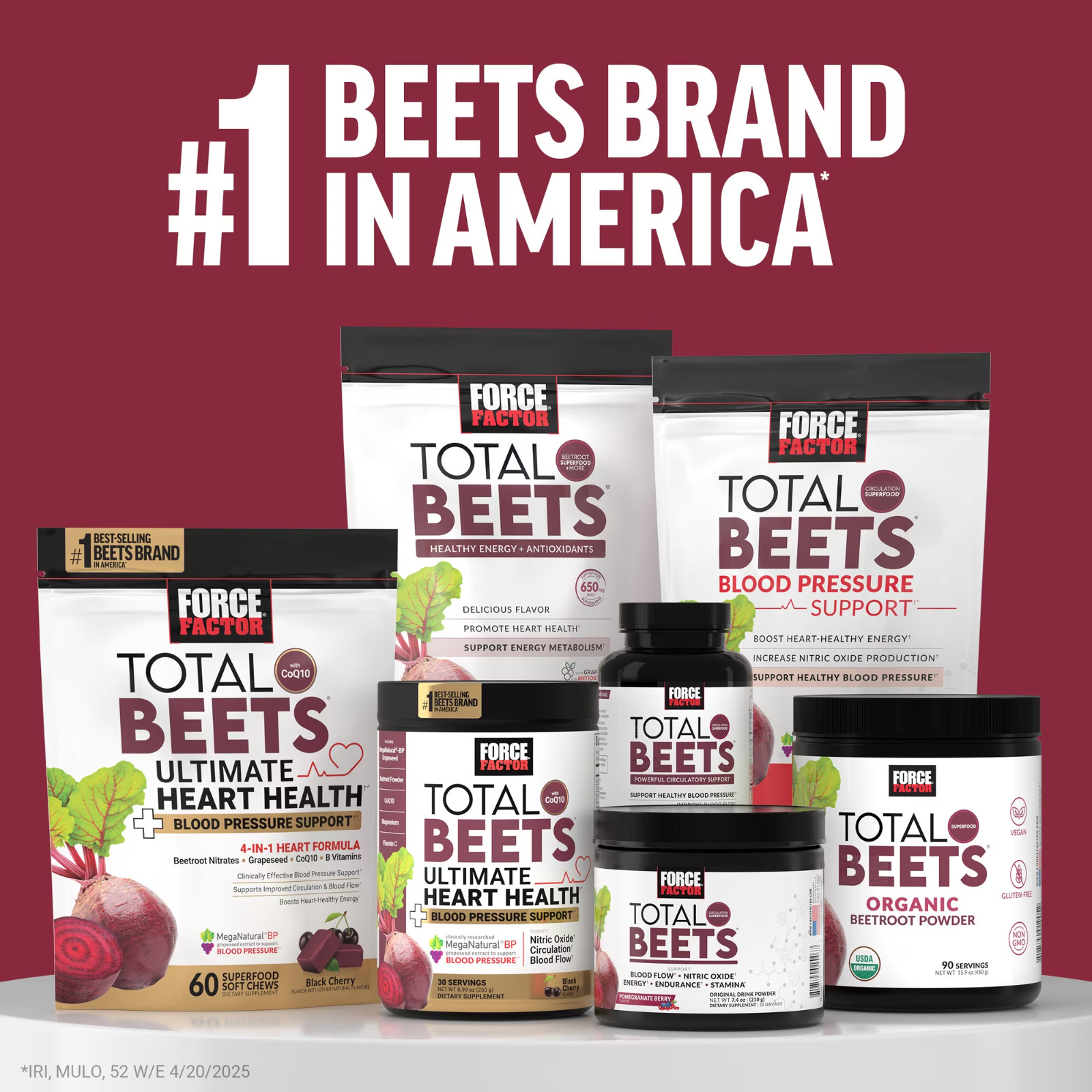 Force Factor Total Beets Organic Beet Root Powder Unflavored 60 Servings