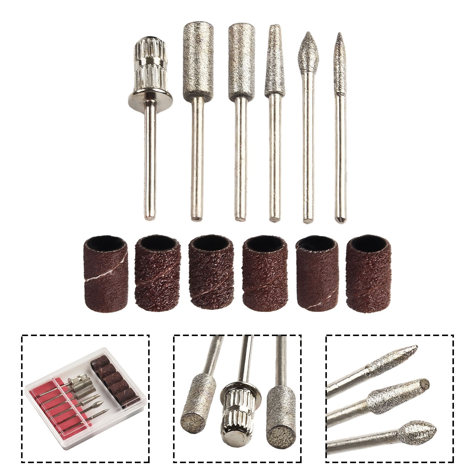 12pcs Electric Nail Drill Bits File Tool Manicure Machine Grind Head Tools Pack