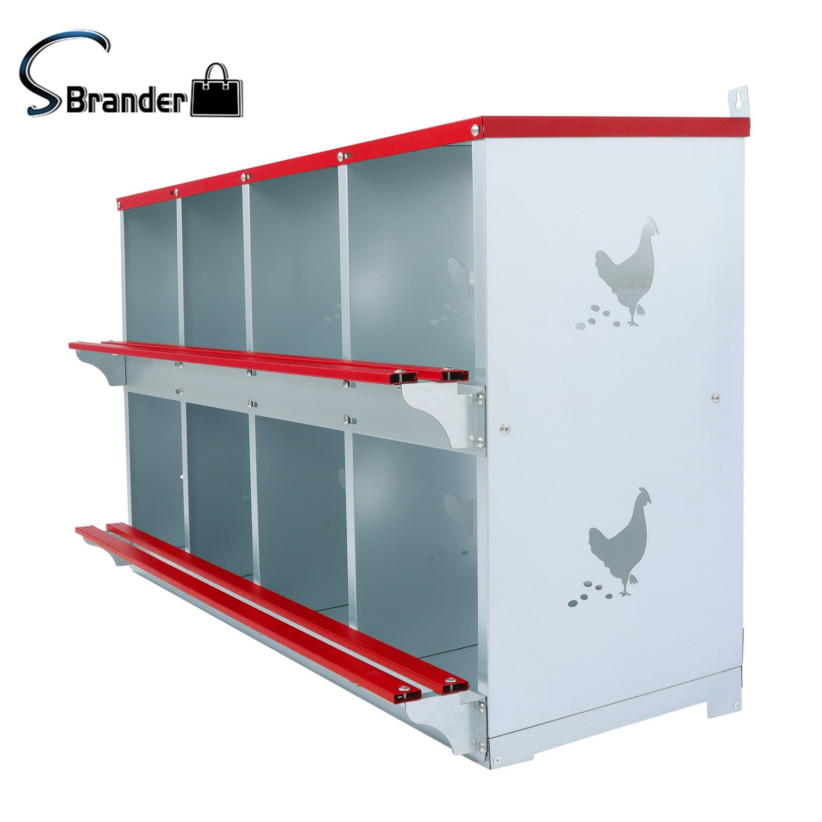 Chicken Nesting Boxes 8 Compartment Metal Poultry Nest Box Easy To Install