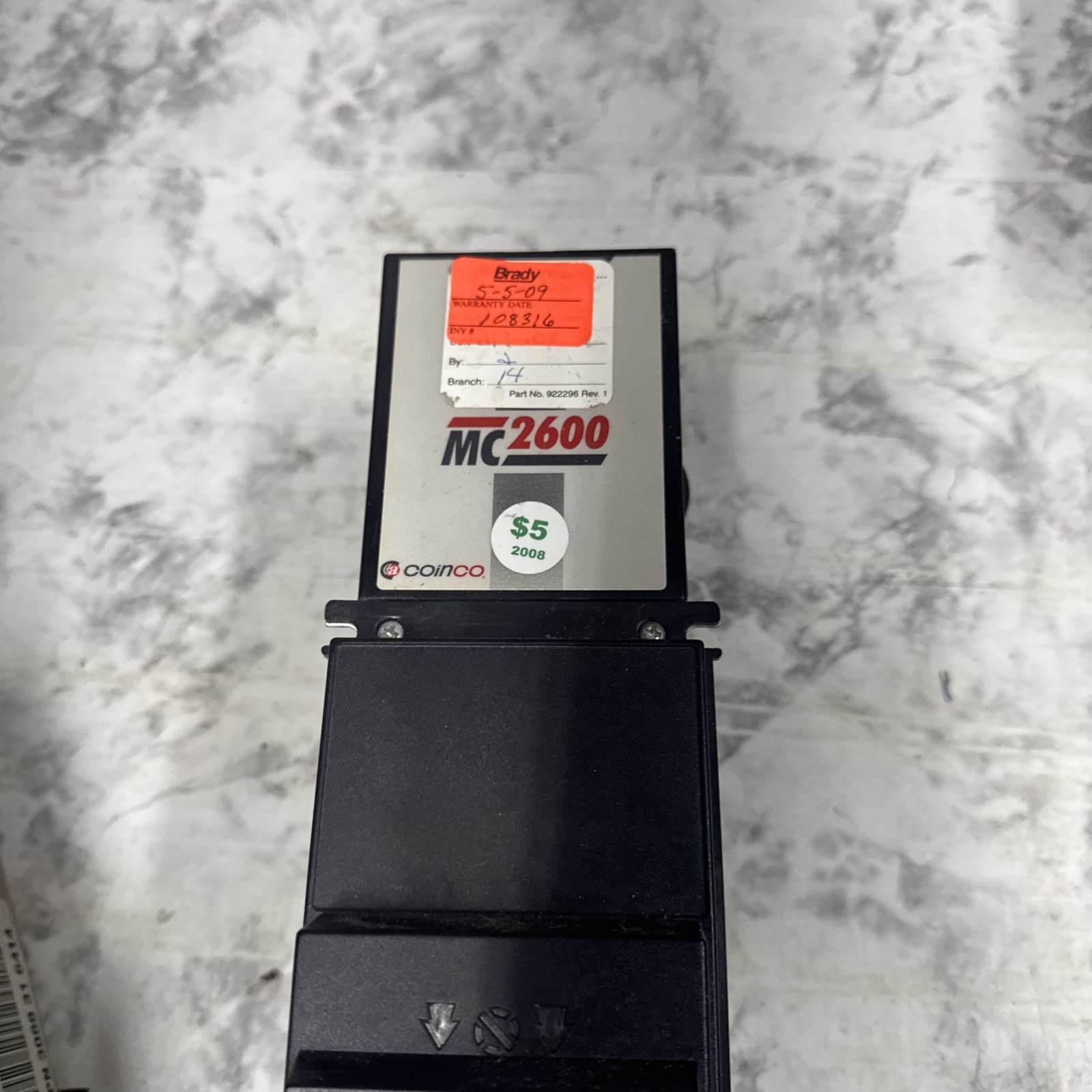 Coinco MC2600 Bill Acceptor Validator Vending Arcade Amusement UNTESTED AS IS