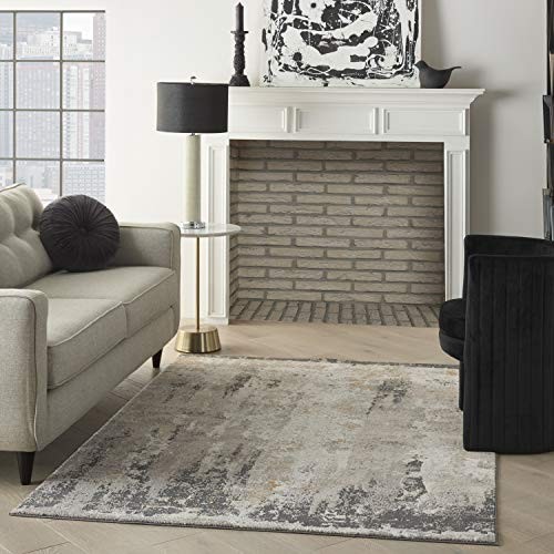 Home Ludlow Modern Cream Grey 4' x 6' Area -Rug, Easy -Cleaning, Non