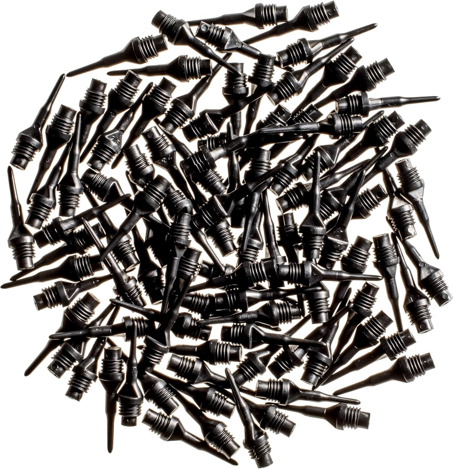 Dart Accessory: Tufflex II 1/4" Thread Soft Tip Dart Points, Black (100 and 500