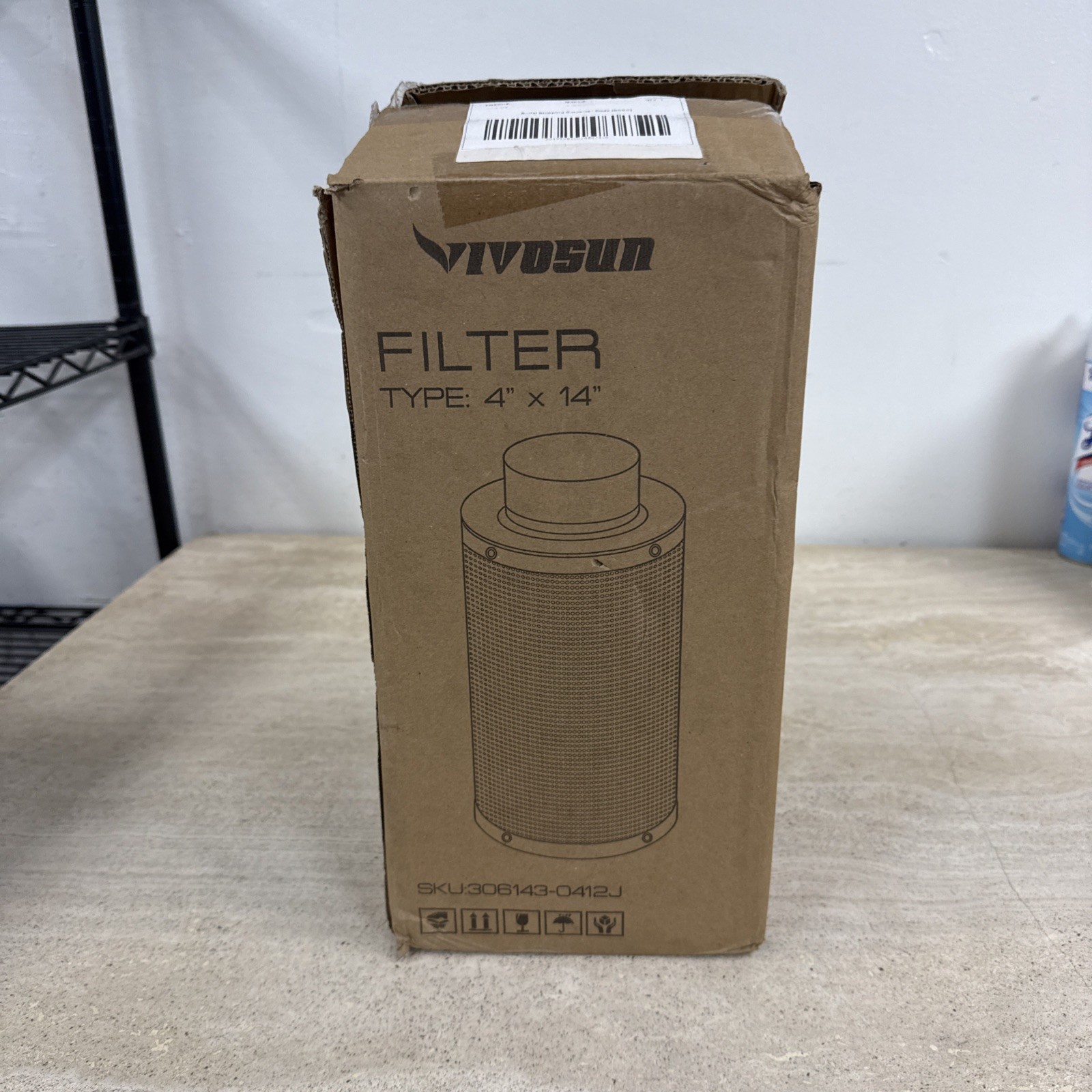 Vivosun Filter 4" x 14" Air Carbon Filter, 306143-0412J BRAND NEW
