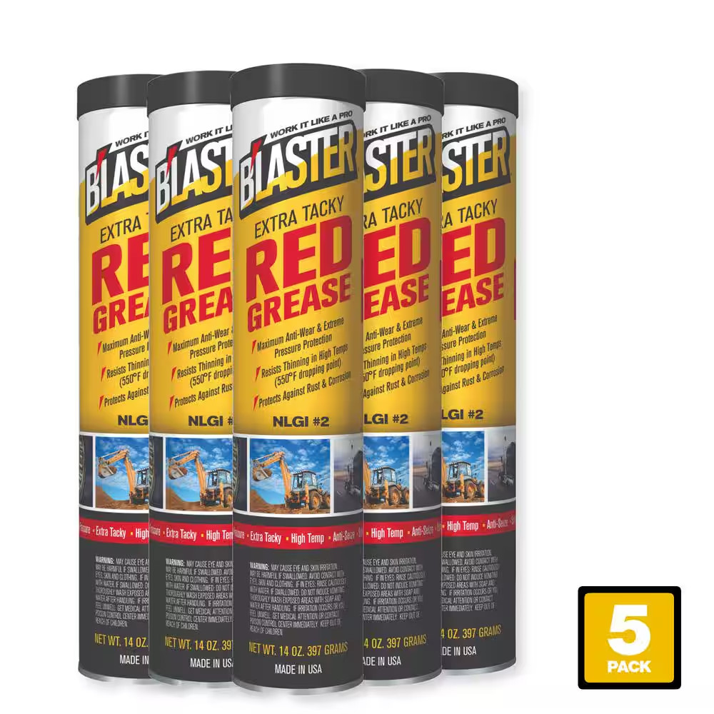 14 Oz. Extra Tacky Red Grease Cartridge for Grease (Pack of 5) ✅