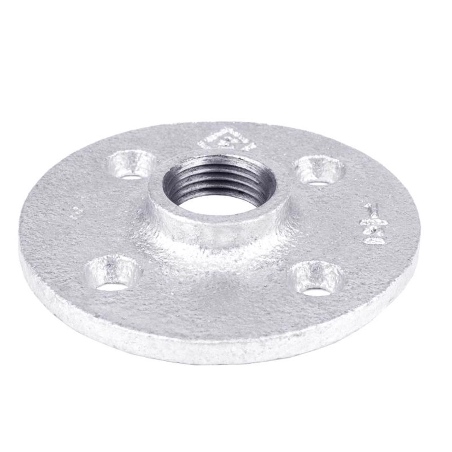 Bk Products  1/2 In. Fpt   Galvanized  Malleable Iron  Floor Flange Pack Of 5