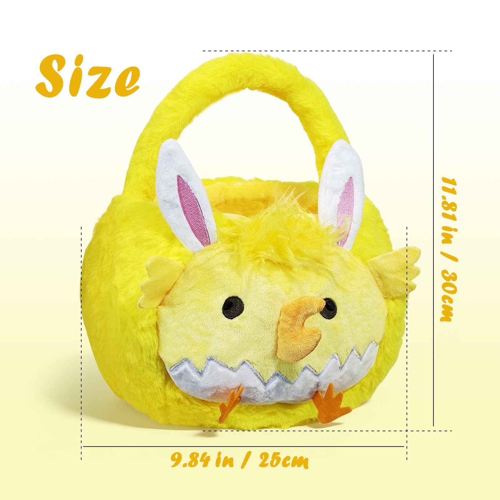 ZRPSIZP 2026 Upgraded Plush Baskets EasterBasket, Easter Egg Hunt Buckets, Ea...