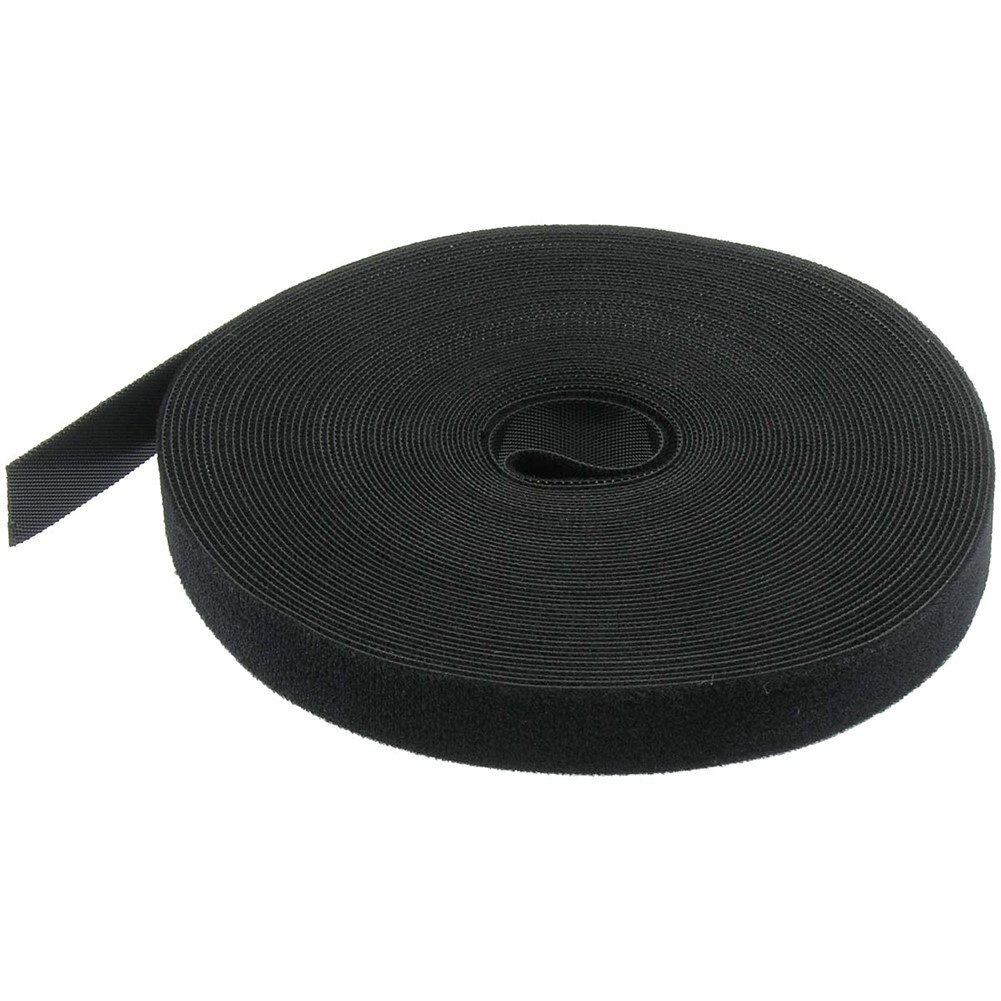 3 Pcs 50FT Reusable Hook Loop Self Attaching Cable Tie Fastening Tape Roll Black