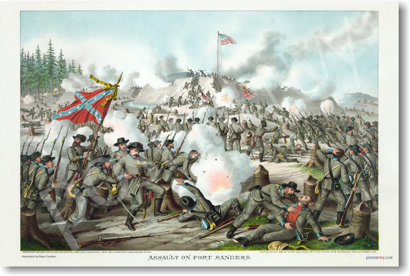 Assault on Fort Sanders - Civil War Battle - NEW Classroom Social Studies POSTER