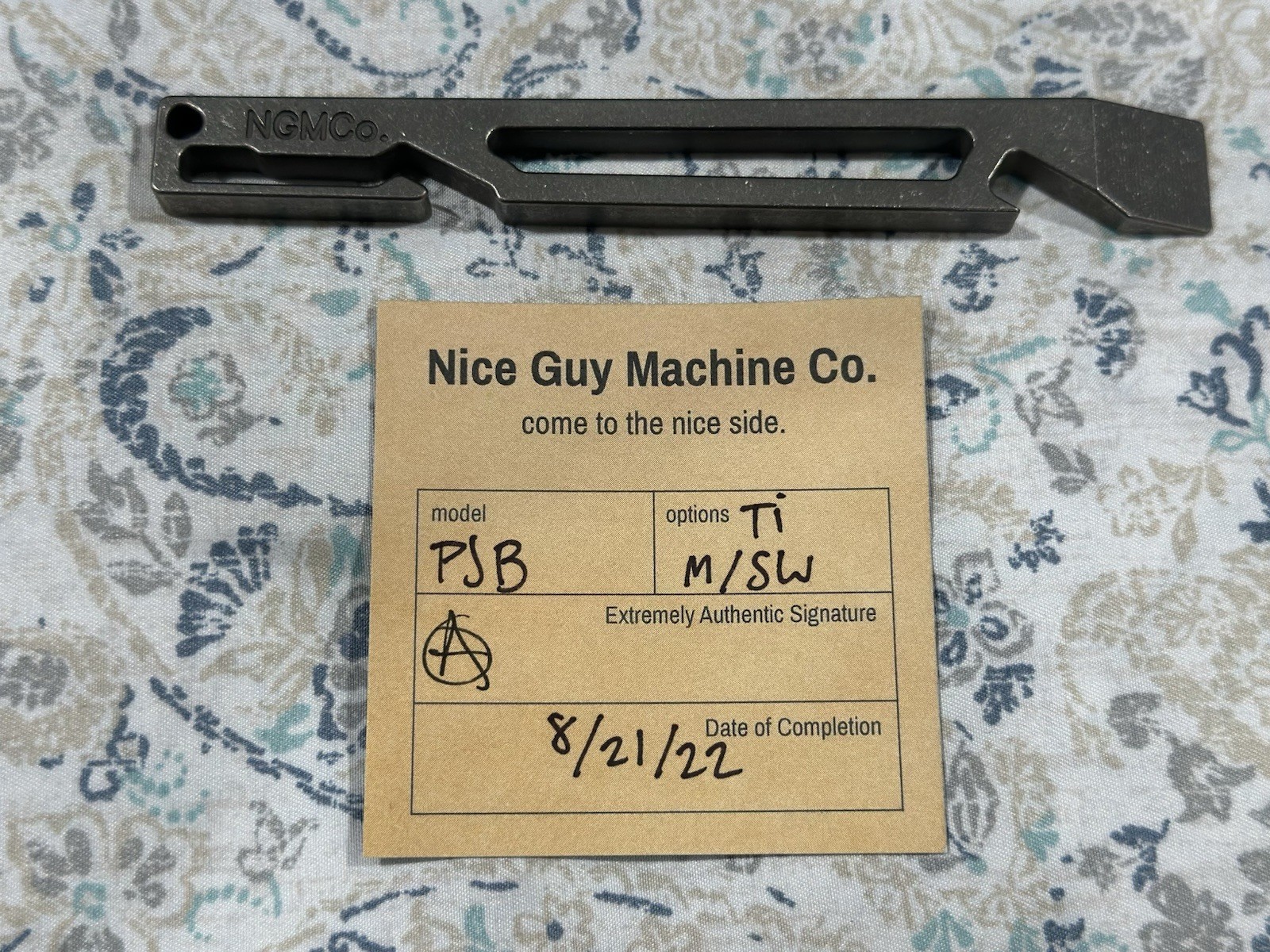 Nice Guy Machine Co PJB Plain Jane Bar Prybar Titanium NGMCo - Rare EDC