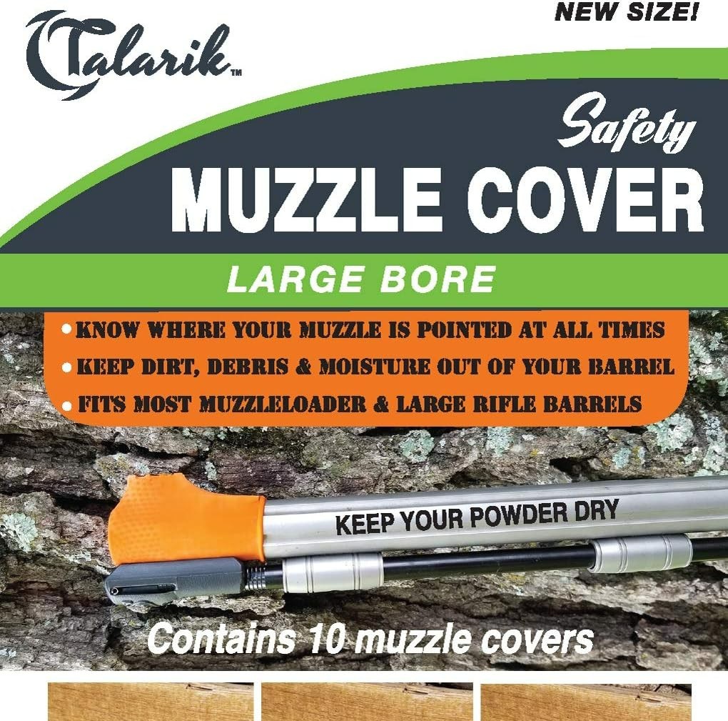 Blaze Orange Large Bore Muzzle Covers - 10 Disposable Latex Caps for Safety