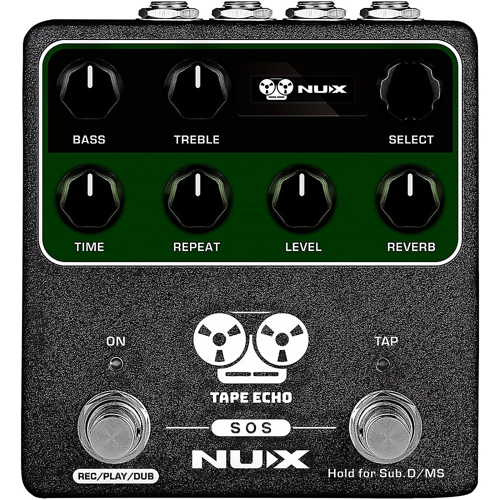 NUX Tape Echo Multi Tape Head Space Echo wTap TempoLooper Effects Pedal Black
