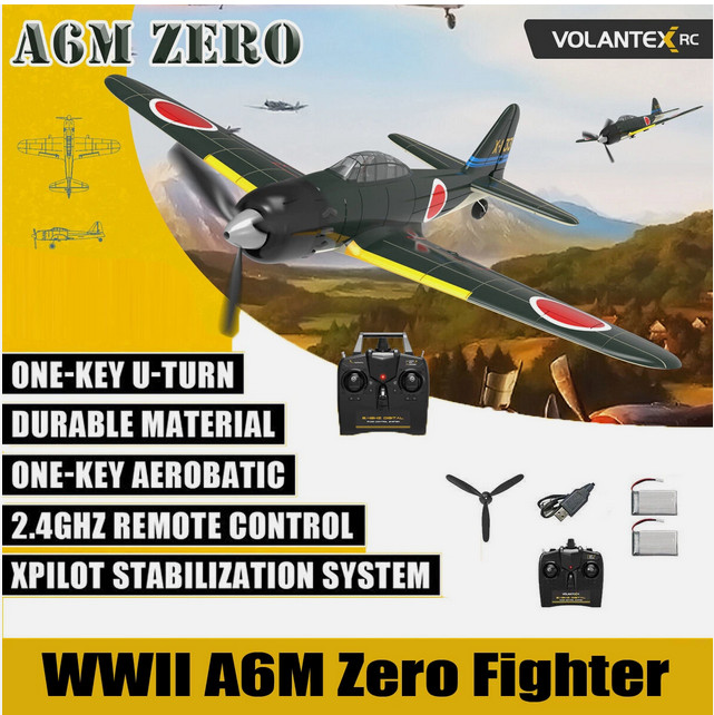 2.4G 4CH Airplane VOLANTEX A6M Zero RC Plane Remote Control Stunt RTF Fighter