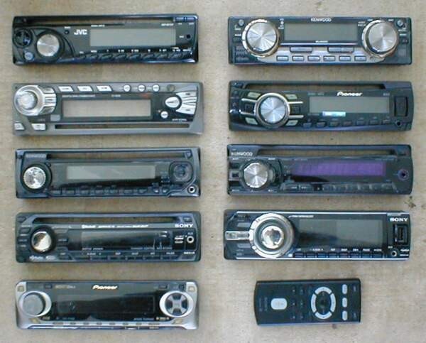 LOT of 9 STEREO FACEPLATES - PIONEER, JVC, KENWOOD, SONY, etc. - plus EXTRAS