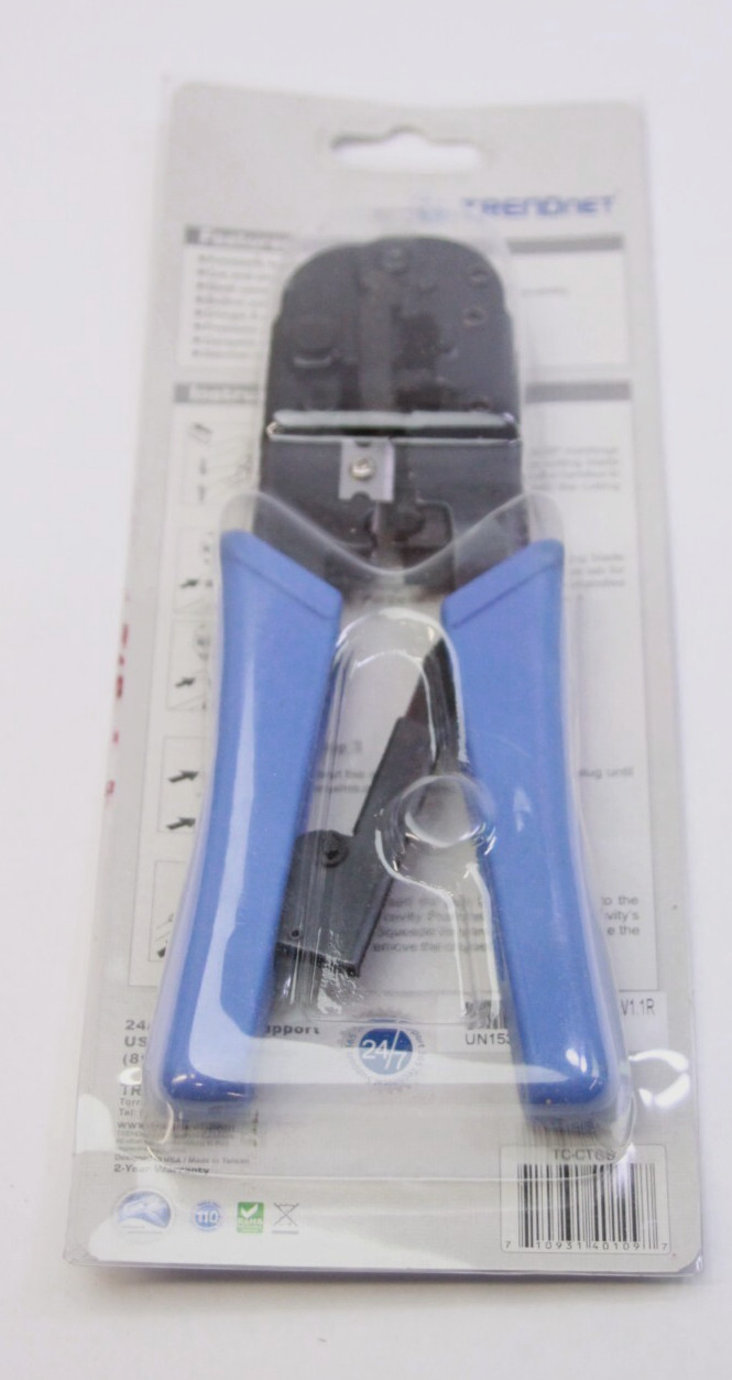 TRENDnet TC-CT68 Crimp, Cut, and Strip Tool for Ethernet or Telephone Cable NEW