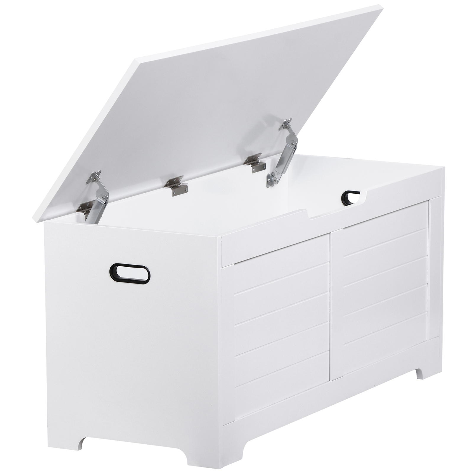 Storage Chest Storage Trunk with 2 Safety Hinges Storage Bench Shoe Bench White