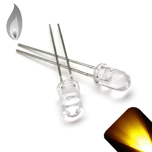 10 x LED 5mm Yellow Gold Candle Flicker Ultra Bright Flickering LEDs Model Prop