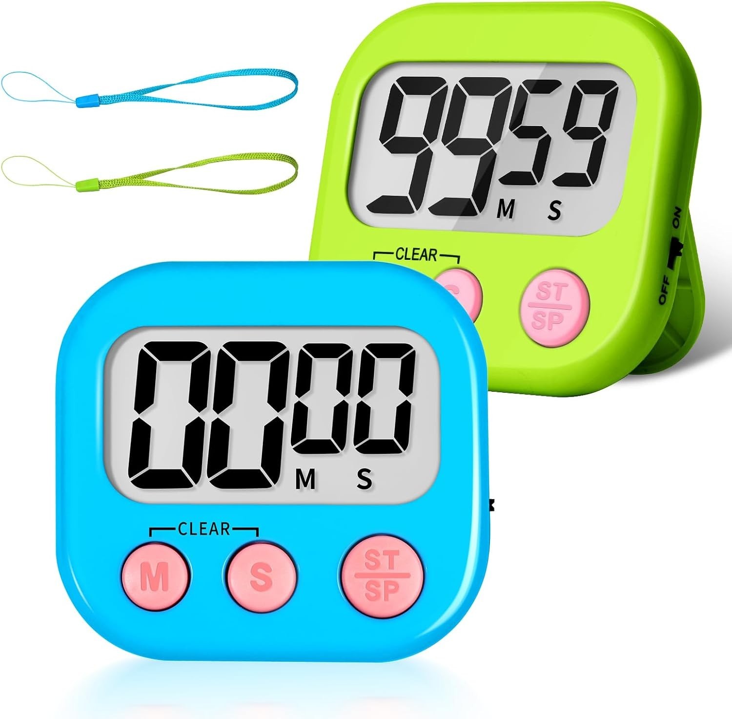 2 Pack Digital Classroom Timers for Kids - Easy to Use & Readable Large Screen