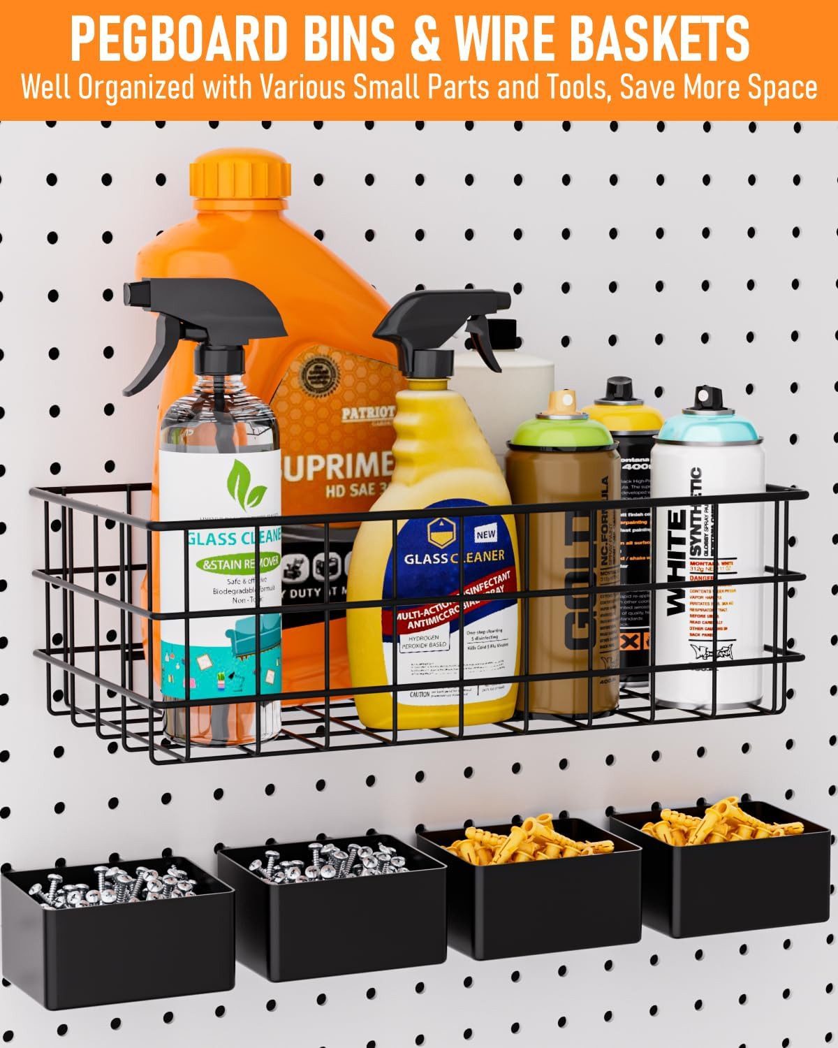 238PCS Pegboard Accessories Organizer Kit, Peg Board Hooks Assortment with Peg B