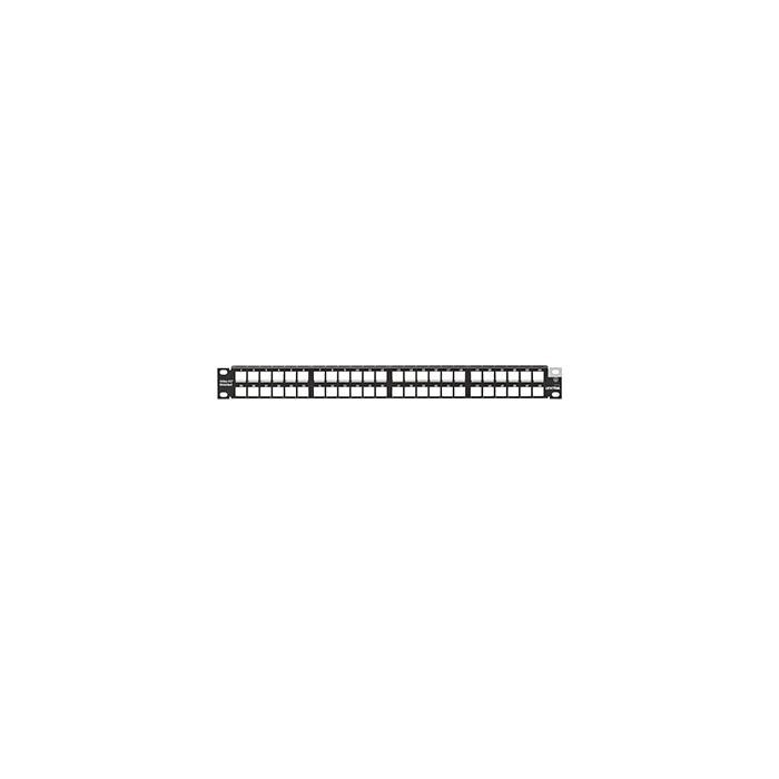Leviton 4S255-D48 Shielded Flat Quickport Patch Panel 48 Ports 1RU Black