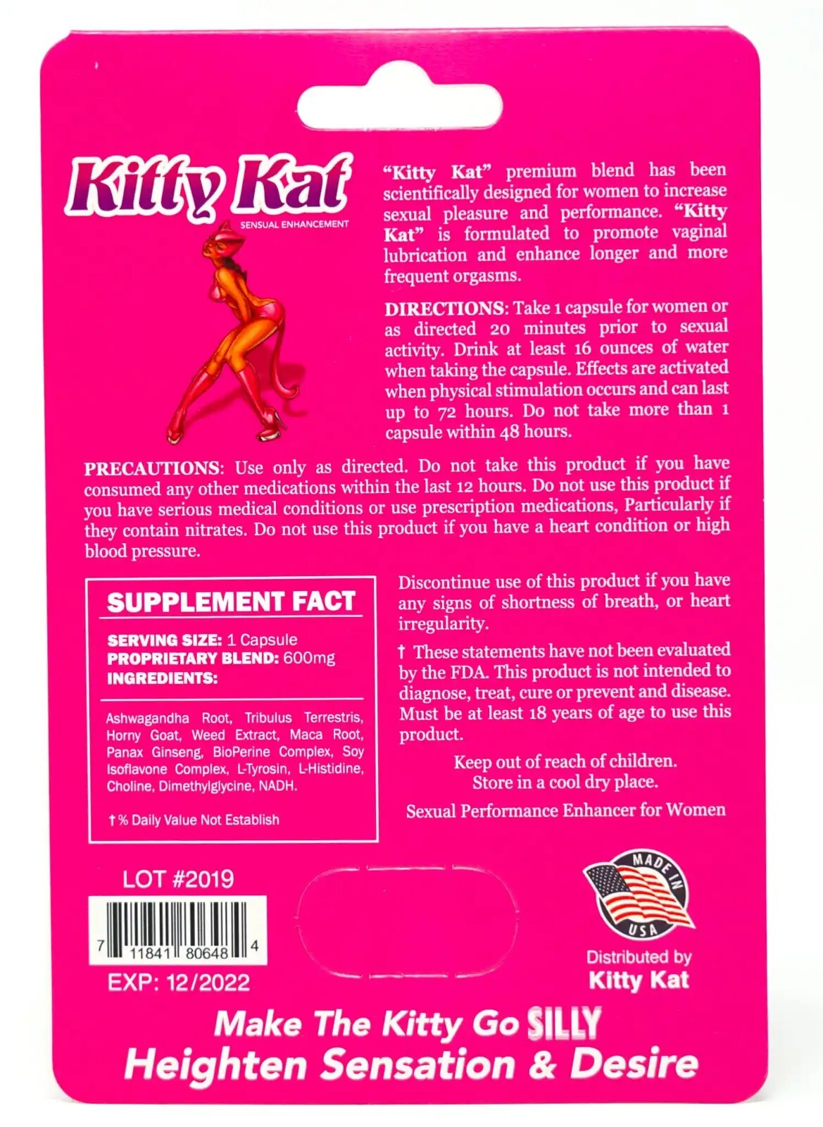 Kitty Kat Single Pill for Female Sexual Enhancement
