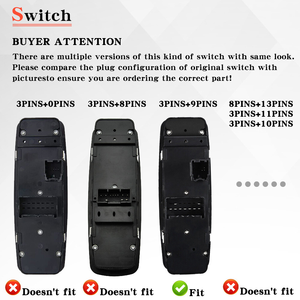 ✅Front Driver Master Power Window Switch For Dodge Ram 1500 2500 3500 2009-12 LH
